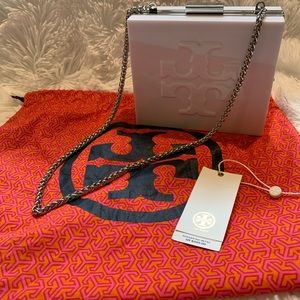 Tory Burch white acrylic handbag